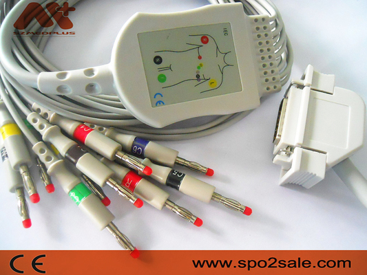 Hellige Compatible Direct-Connect EKG Cable for Cardiosys, EK36, EK403, EK41, EK413, EK43, EK512, EK53