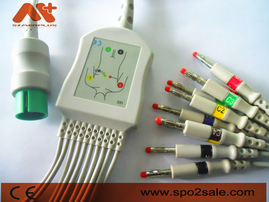 Spacelabs Compatible Direct Connect EKG Cable For Spacelabs 90367, 90369, 90496, 91496, Ultraview