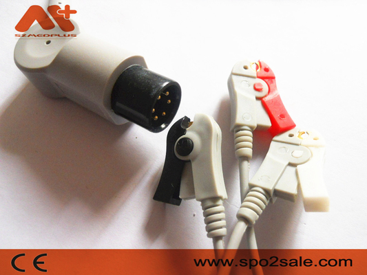 Szmedplus  AAMI ECG Cables And Leadwires 6 Pin 3 Lead Ecg Cable TPU  AHA Clip