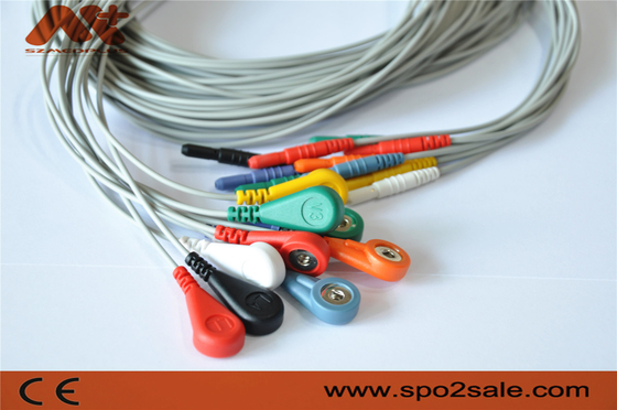 Medical 10 Lead Ecg Cable Din 1.5 Holter ECG Leadwire For Holer  Recorder