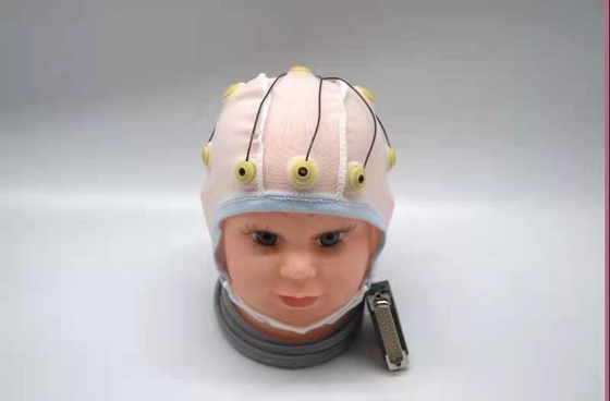 Medical Neurofeedback EEG Cable Integrated 10 Leads EEG Hat For Ear Clip Tin Electrode