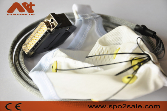 Medical Neurofeedback EEG Cable Integrated 10 Leads EEG Hat For Ear Clip Tin Electrode