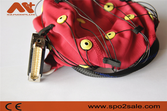 Neurofeedback EEG Cable Red Integrated 20 Leads EEG Cap For EEG Machine