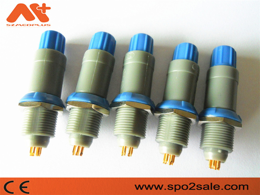 (S21M07-P05MJG0-527S) 1P pull push 5 pin single notch plastic connector, Grey Shell,Blue Sleeve,for 5.0 mm cable