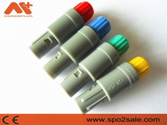 1P Pull Push 6Pin Plastic Plug Grey Shell Grey Sleeve for 5.00mm Cable Medical Device Connectors