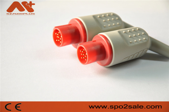IBP connector compatible for Hellige IBP adapter cable with 10 pin red color