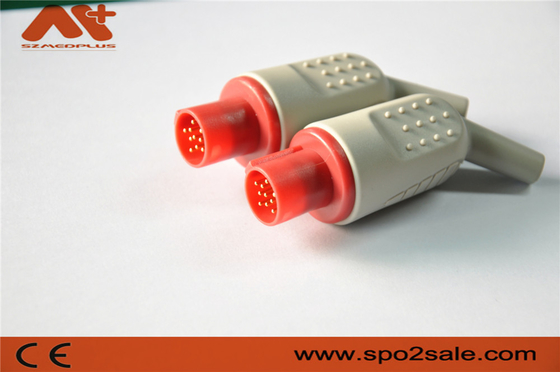 IBP connector compatible for Hellige IBP adapter cable with 10 pin red color