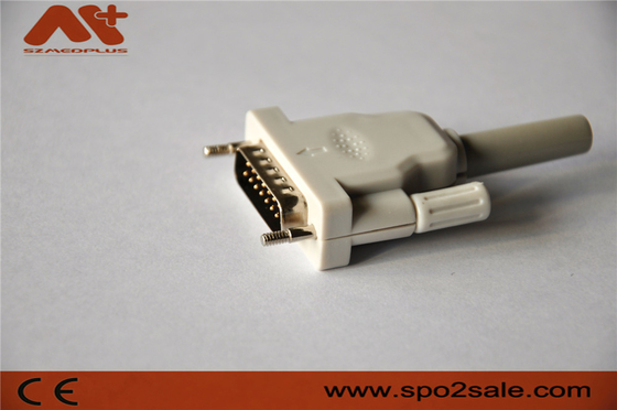 EKG connector compatible Bionet/Edan/Schiller 15pin 10-lead EKG cable with Grey color