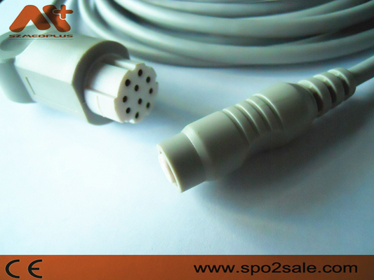 Datex Compatible IBP Adapter Cable For AS/3, AS/5, CC-104, Cardiocap CM-104, Cardiocap I, Cardiocap II, Cardiocap/5..
