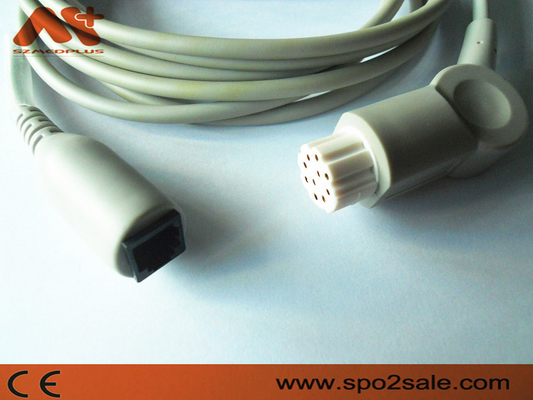 Datex Compatible IBP Adapter Cable For AS/3, AS/5, CC-104, Cardiocap CM-104, Cardiocap I, Cardiocap II, Cardiocap/5..