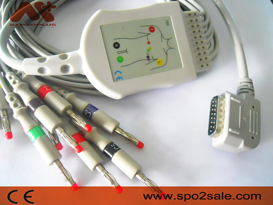 Kenz Compatible Direct-Connect EKG Cable - K131 for Kanz 108, 109, 110, 1210, 1211, 601, Cardico 302