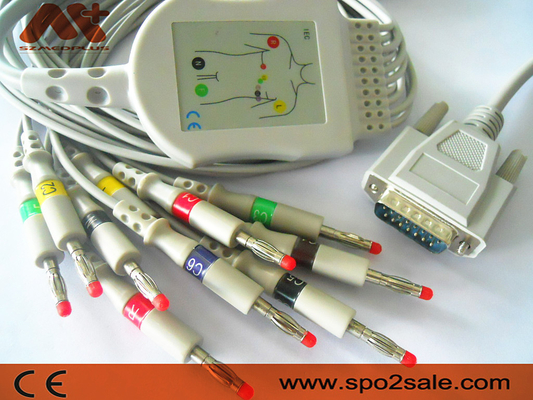 BA-902D EKG Cable 15 Pin Nihon Kohden Ecg Cable Direct Connect