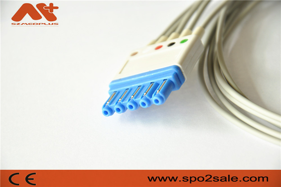 5 Lead AHA Snap ECG Patient Cable M1644A HP Compatible