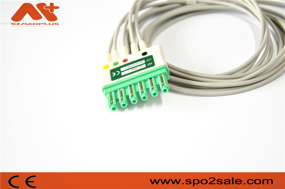 Draeger Compatible ECG Patient Cable 5 Lead Clip MS16546 AHA