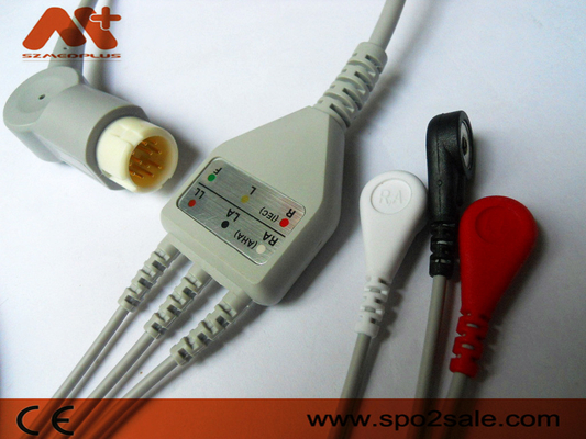 Philips Compatible 3 Lead Snap One Piece ECG Patient Cable - M1972A