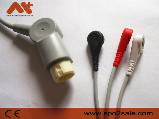 Philips Compatible 3 Lead Snap One Piece ECG Patient Cable - M1972A