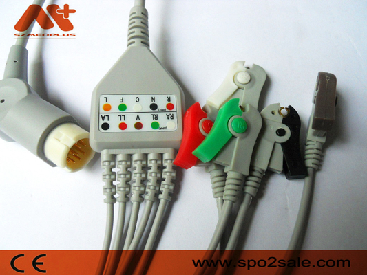Philips Compatible 5 Lead Clip Direct-Connect ECG Cable - M1975A