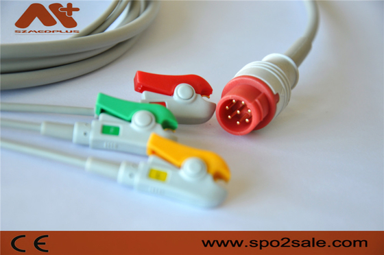 Bionet BM3, BM3VET Compatible 3 Lead Direct-Connect ECG Cable