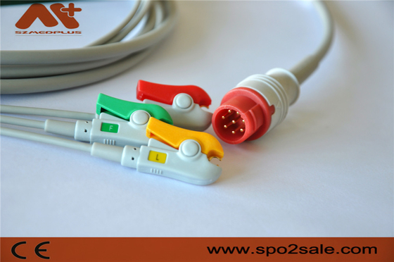 Bionet BM3, BM3VET Compatible 3 Lead Direct-Connect ECG Cable