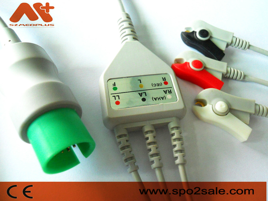 TPU Spacelabs Ecg Cable Ultraview 3 Lead Clip ECG 17 Pin Cable