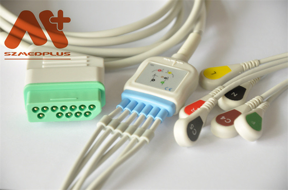 12Pin Nihon Kohden ECG Cable 6 Lead Snap