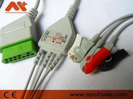 12 Pin Patient Monitor Cables 3 Lead Clip Cable Ecg Nihon Kohden