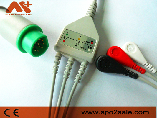 10 Pin Siemens ECG Cable 3 Lead Snap