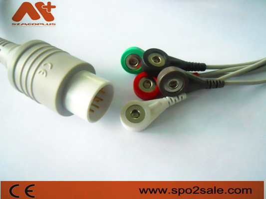 5 Lead Snap Patient Monitor Cables Nihon Kohden 11 Pin Cable ECG
