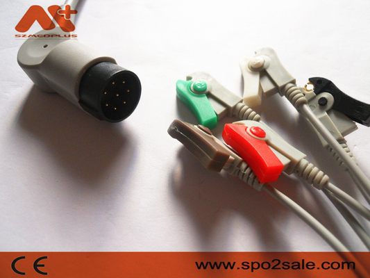 Nihon Kohden OEC-6102A, OEC-6105A, OEC-6120A, OEC-6120J, OEC-6120K Compatible 5Lead Clip Direct-Connect ECG Cable