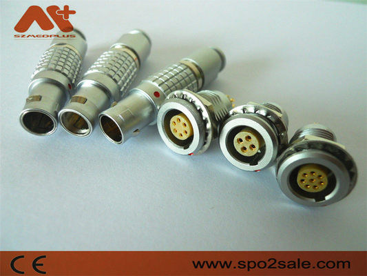 Brass Gold Plated Medical Cable Connectors Metal 1B 2pin 4pin 5pin 6pin Connector