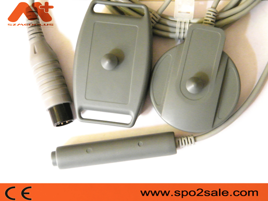 6 Pin UT3000B 2 In 1 Fetal Monitor Transducer With Gray TPU Cable Round