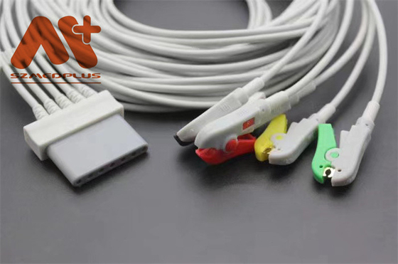 IEC Holter Cable Schiller Lux 5 Lead ECG Cable With Leadwires