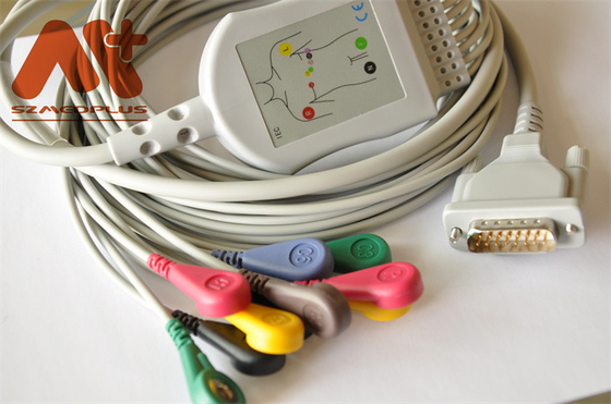medical TPU Electrode Lead Cable For Mindray R12 Electrocardiograph