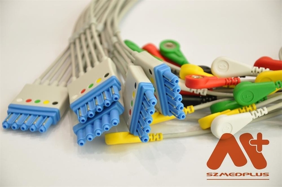 5 Lead AHA Snap ECG Patient Cable M1644A HP Compatible
