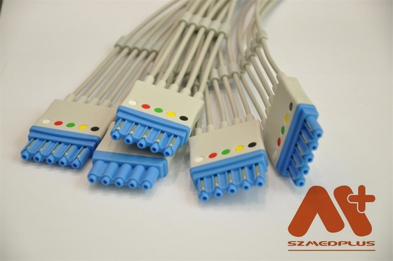 5 Lead AHA Snap ECG Patient Cable M1644A HP Compatible